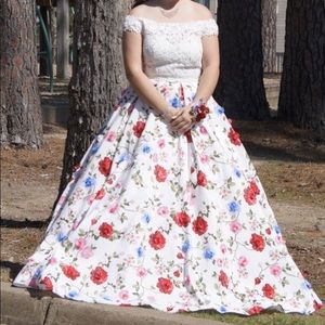 Beautiful two piece prom dress.